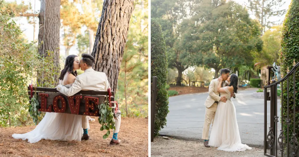 Fall colors enhancing the charm of the outdoor wedding