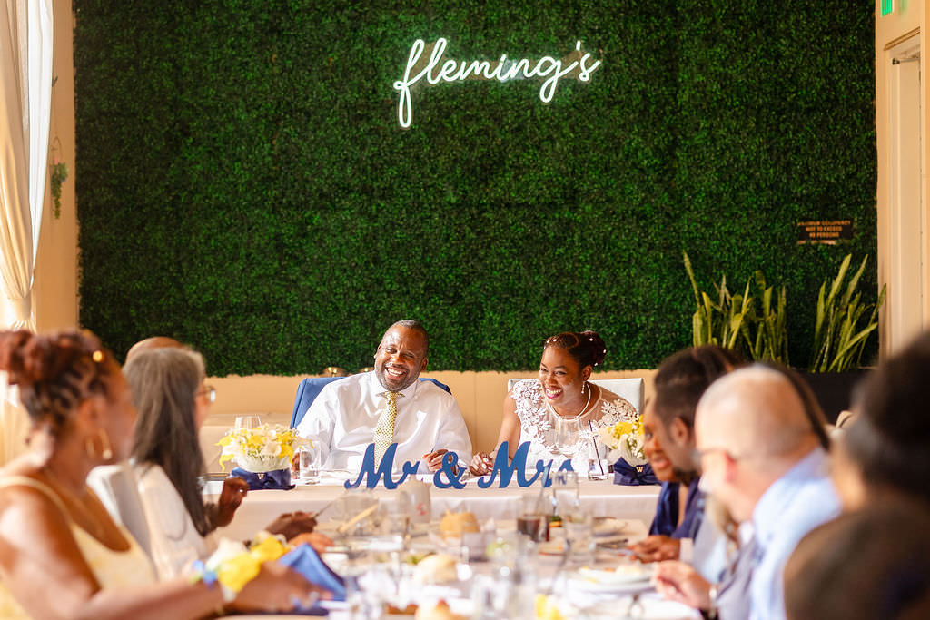 Small wedding reception dinner at Fleming’s Steakhouse in Santa Clara