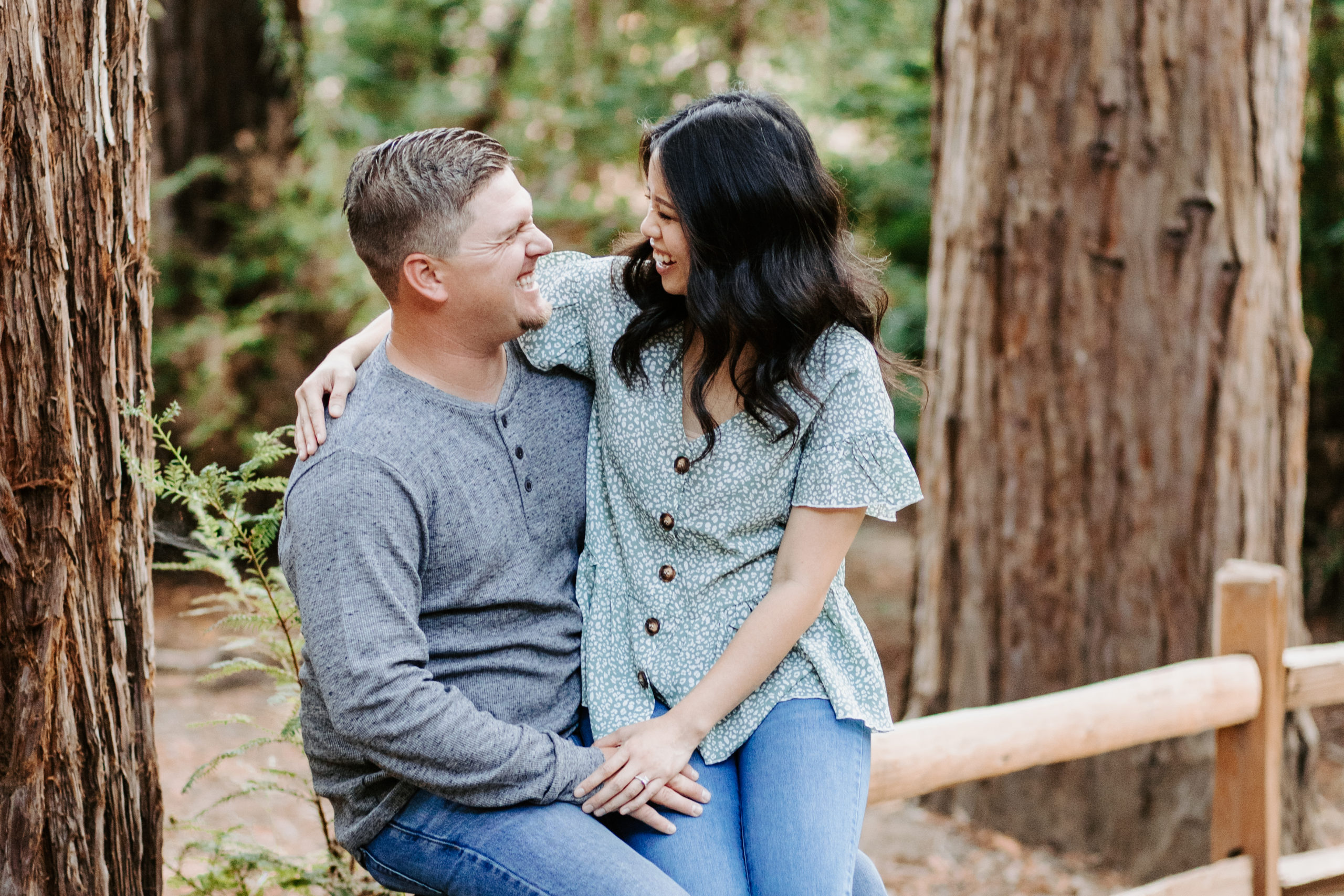 Sunset Engagement Session In Bay Area Redwood Park